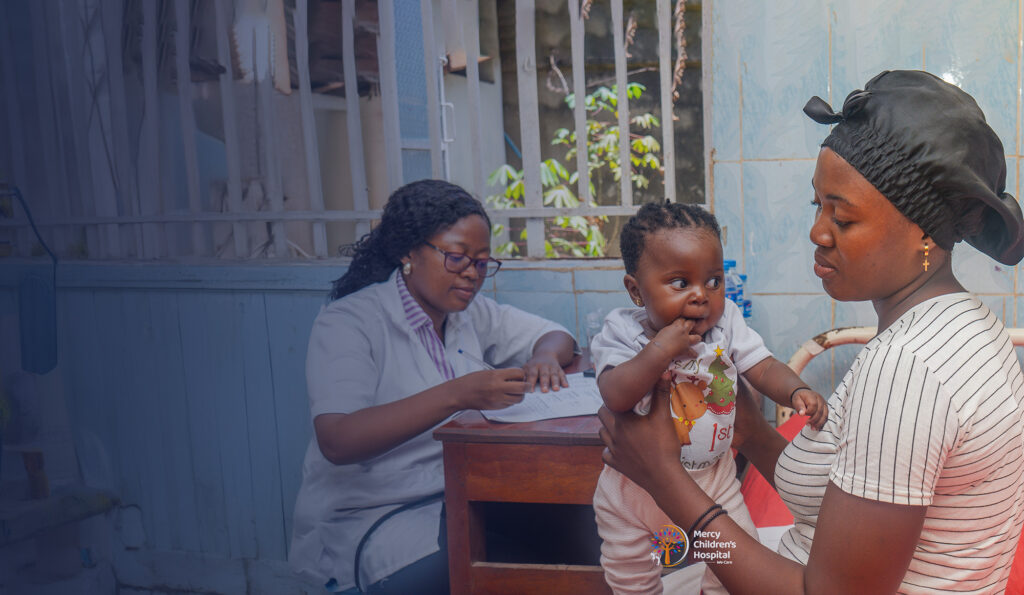 A clinician in consultation with a family